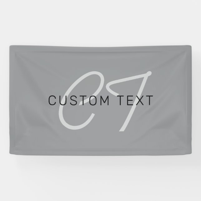 Banderoles Nom ou salutation modifiable | Gris noir et foncé (Horizontal)