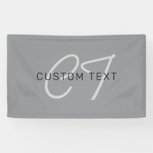 Banderoles Nom ou salutation modifiable   Noir et gris foncé