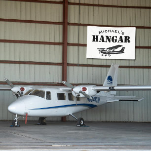 Banderoles Nom personnalisé Hangar Avion Cessna Pilote Aviati
