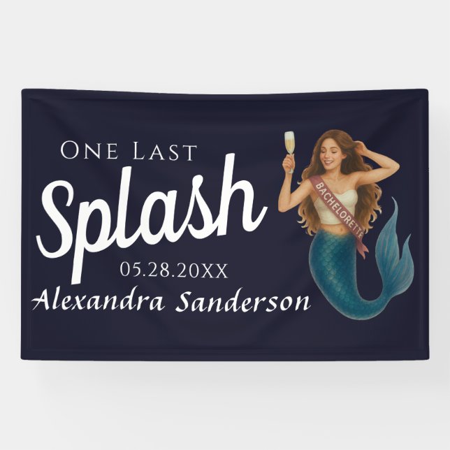 Banderoles Nom personnalisé Mermaid Bachelorette (Horizontal)