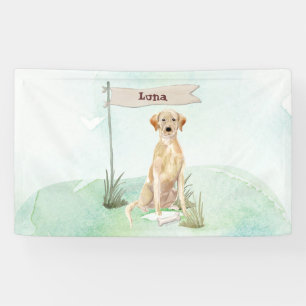 Banderoles Nom personnalisé Yellow Lab Pet Dog