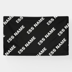 Banderoles Nom répétitif gras modifiable Simple blanc noir