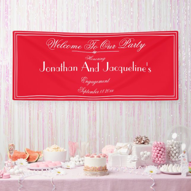Banderoles Noms de script élégants de la partie Engagement Ac (Fête)