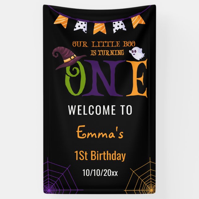 Banderoles Notre Petit Boo Turner Un, Halloween 1Er Anniversa (Vertical)
