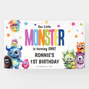 Banderoles Notre petite fête d'anniversaire de monstre