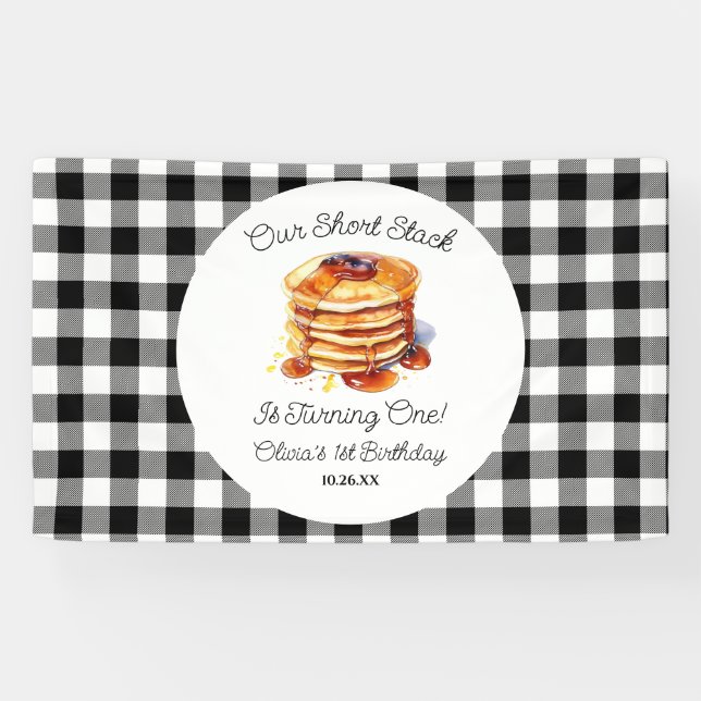 Banderoles Notre petite pile Pancakes Petit-déjeuner Annivers (Horizontal)