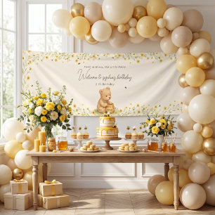 Banderoles Nounours Floral Bébé Anniversaire