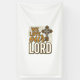 Banderoles Nous aimons notre Seigneur Vintage Cross Chemise c