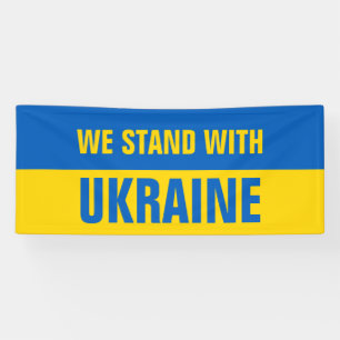 Banderoles Nous Sommes Avec Le Drapeau Ukrainien De L'Ukraine