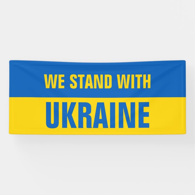 Banderoles Nous Sommes Avec Le Drapeau Ukrainien De L'Ukraine (Horizontal)
