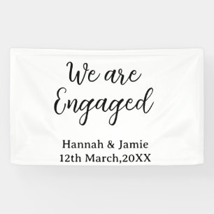 Banderoles Nous sommes fiancés nom date calligraphystylish