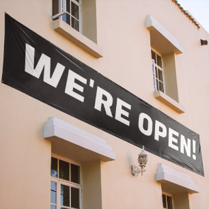 Banderoles Nous sommes Open l moderne noir & blanc signe prom