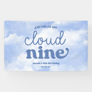 Banderoles Nous Sommes Sur Nuage Neuf Bleu 9e Fête Anniversai