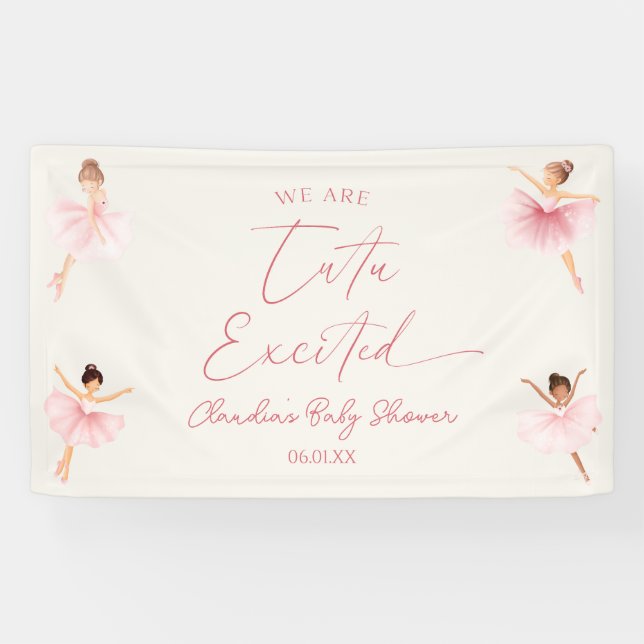 Banderoles Nous Sommes Tutu Excité Baby shower Ballerina Ball (Horizontal)