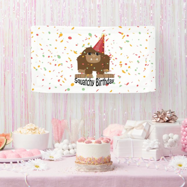 Banderoles Nouvel anniversaire de la petite Squatcha Bigfoot (Fête)