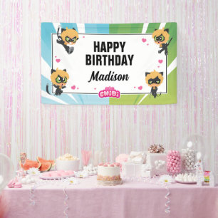 Banderoles Nouvel anniversaire du chat miraculeux