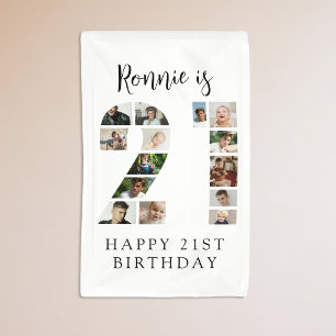 Banderoles Numéro 21 Photo Co lage 21e Anniversaire