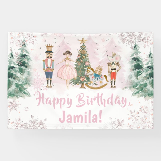 Banderoles Nutcracker Birthday Sugar Plum Party (Horizontal)