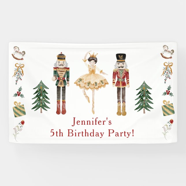 Banderoles Nutcracker hiver merveilleuse fête d'anniversaire  (Horizontal)