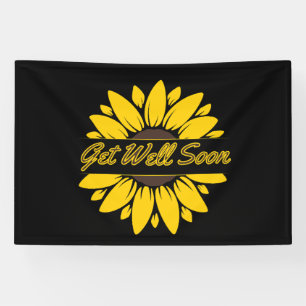 Banderoles Obtenez bien Bientôt Sunflower 4x6 Vinyl Banner