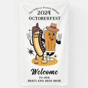 Banderoles Octoberfest Brats et bière Fall Party Retro