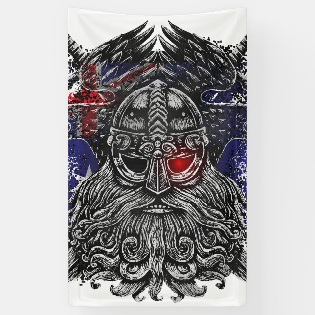 Banderoles Odin ravens swords Viking Mythologie Australia fla (Vertical)