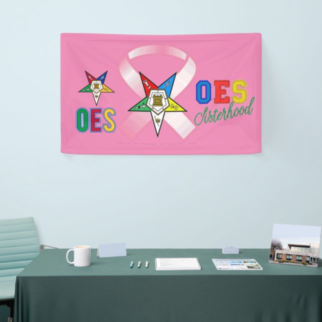 Banderoles OES Sensibilisation au cancer du sein (Salon professionnel)