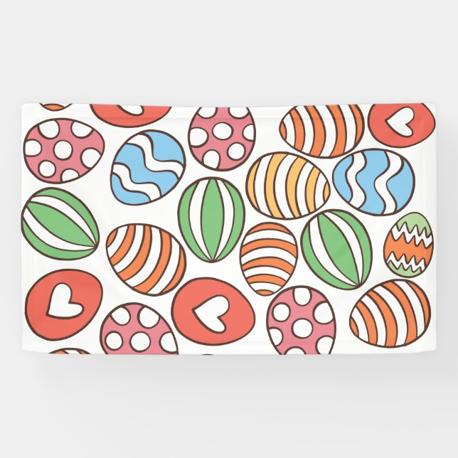 Banderoles OEufs de Pâques colorés (Horizontal)