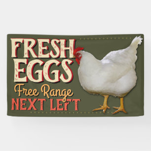 Banderoles Oeufs frais de ferme à vendre le signe