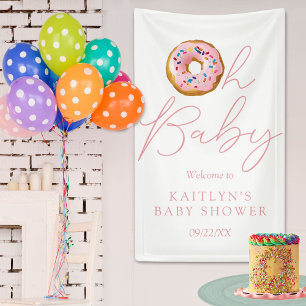 Banderoles Oh Baby Donut Sprinkle Girls Baby shower Bienvenue