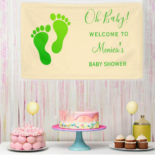 Banderoles Oh Baby Green Baby shower d'accueil