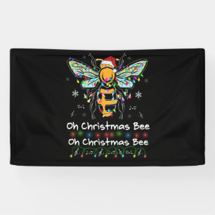 Banderoles Oh Christmas Bee Bee Santa Hat Bee Light Noël