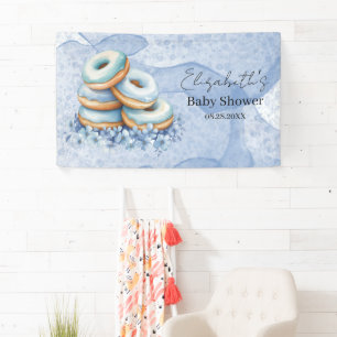 Banderoles Oh Garçon Fête de Naissance Donuts Bleus