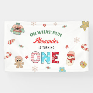 Banderoles Oh What Fun Winter Noël 1er Anniversaire