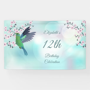 Banderoles Oiseau de mer Cerisier Fleur de Fille Anniversaire