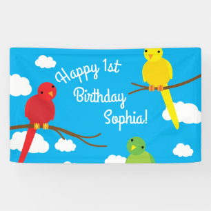 Banderoles Oiseaux mignons colorés Printemps 1er Anniversaire