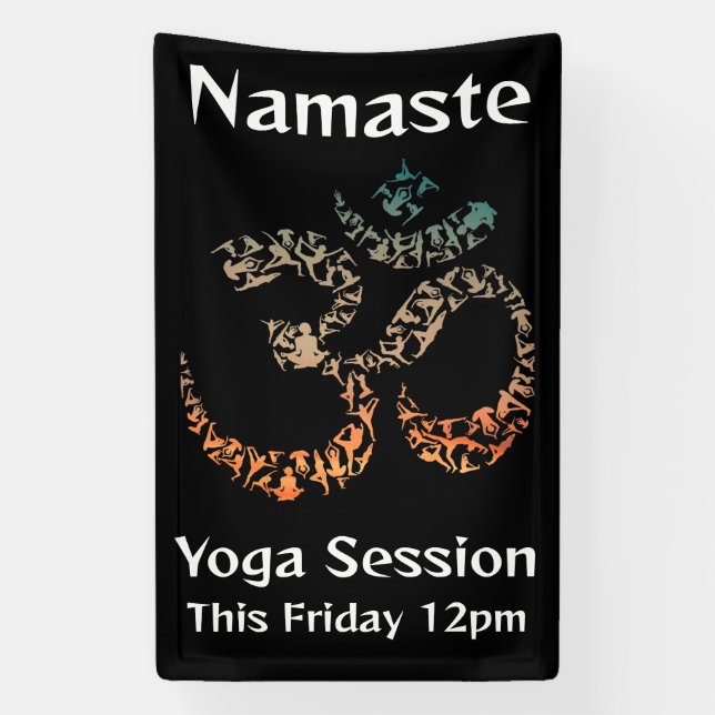 Banderoles Ok Mais Premier Yoga Pose Sanskrit Om Mosaic (Verticale)