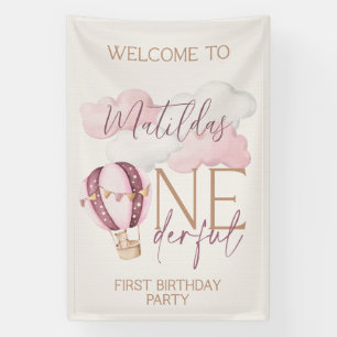 Banderoles ONE derful First Birthday Affiche de bienvenue de 