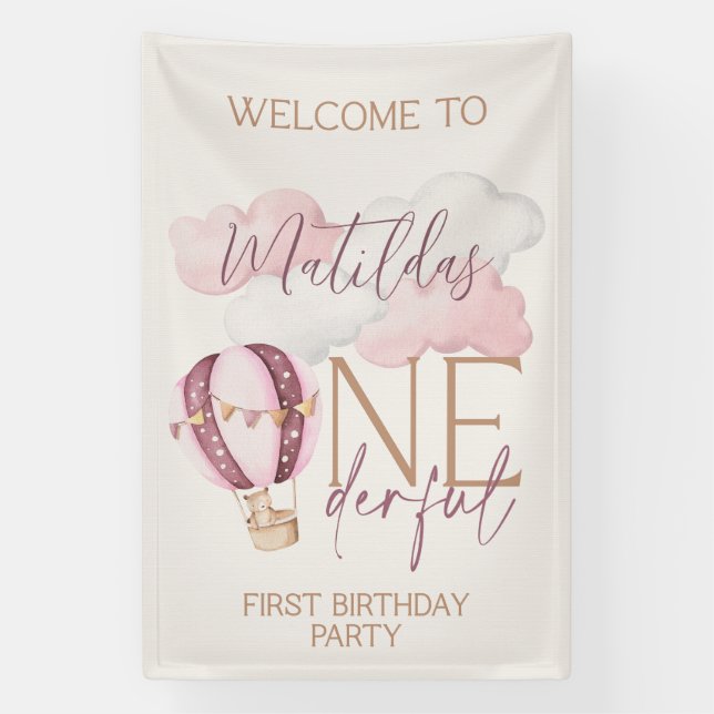 Banderoles ONE derful First Birthday Affiche de bienvenue de  (Verticale)