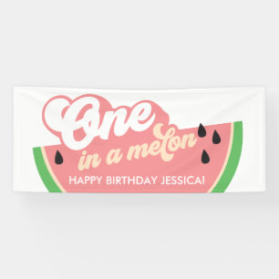 Banderoles One In a Melon First Birday Banner