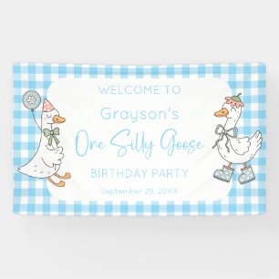 Banderoles One Silly Goose Blue 1er Birthday Welcome