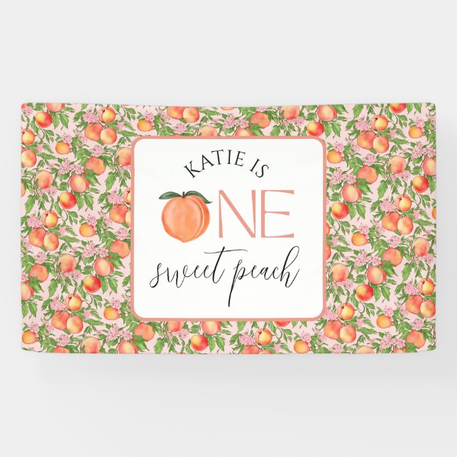 Banderoles One Sweet Peach 1er anniversaire (Horizontal)