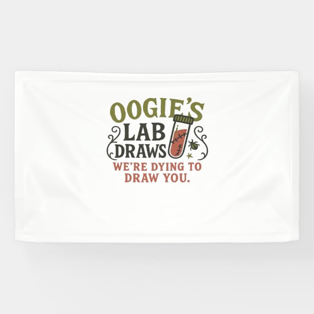 Banderoles Oogie’s Lab Draws - Drôle Halloween Phlebotomiste  (Horizontal)