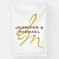 Or Blanc Monogramme Moderne Minimaliste Uni
