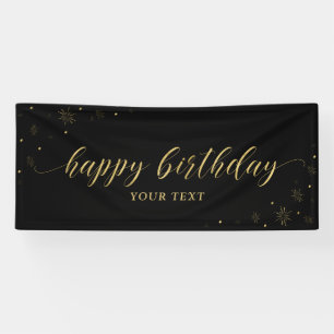 Banderoles Or et noir   Sparkle Happy Birthday Party Banner