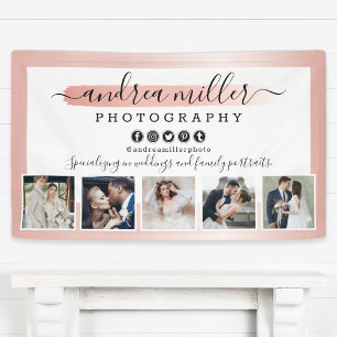 Banderoles Or rose minimaliste Marketing Photos pour photogra