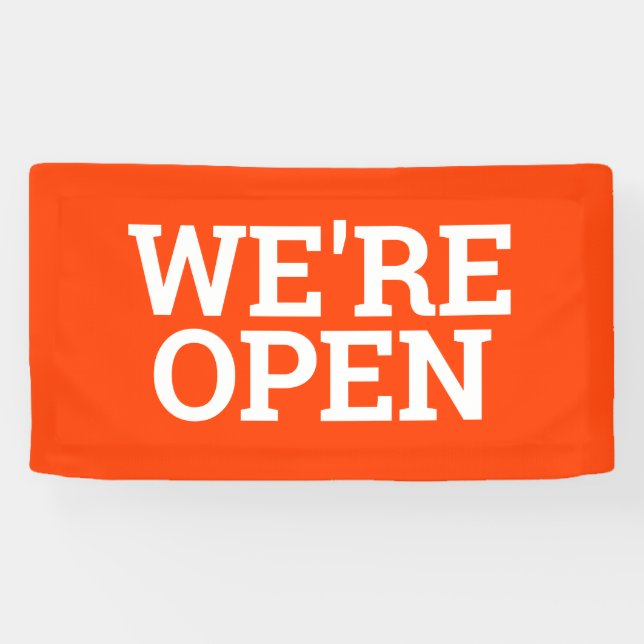 Banderoles Orange nous sommes modèle ouvert panneau de banniè (Horizontal)