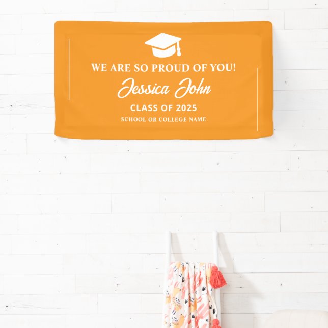 Banderoles Orange Nous sommes si fiers de votre diplôme (Insitu)