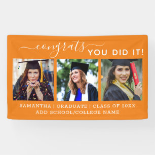 Banderoles Orange Photo Congrats Graduate 2022 Graduation
