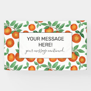 Banderoles Oranges d'été Motif d'aquarelle d'agrumes